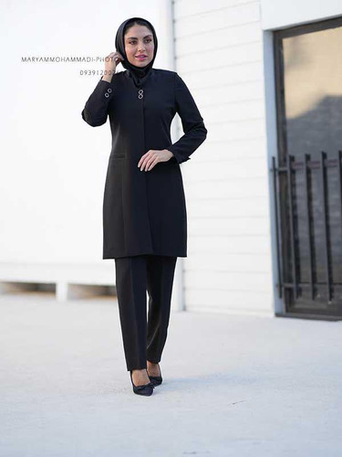 مانتو شلوار اداری یقه ایستاده